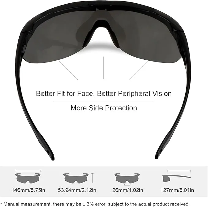 FOCUHUNTER Sports Glasses Anti Fog Goggles, Eyewear, Driving Glasses Airsoft Glasses Anti-UV400 Sunglasses Goggles Men & Women for Cycling, Hiking, Running