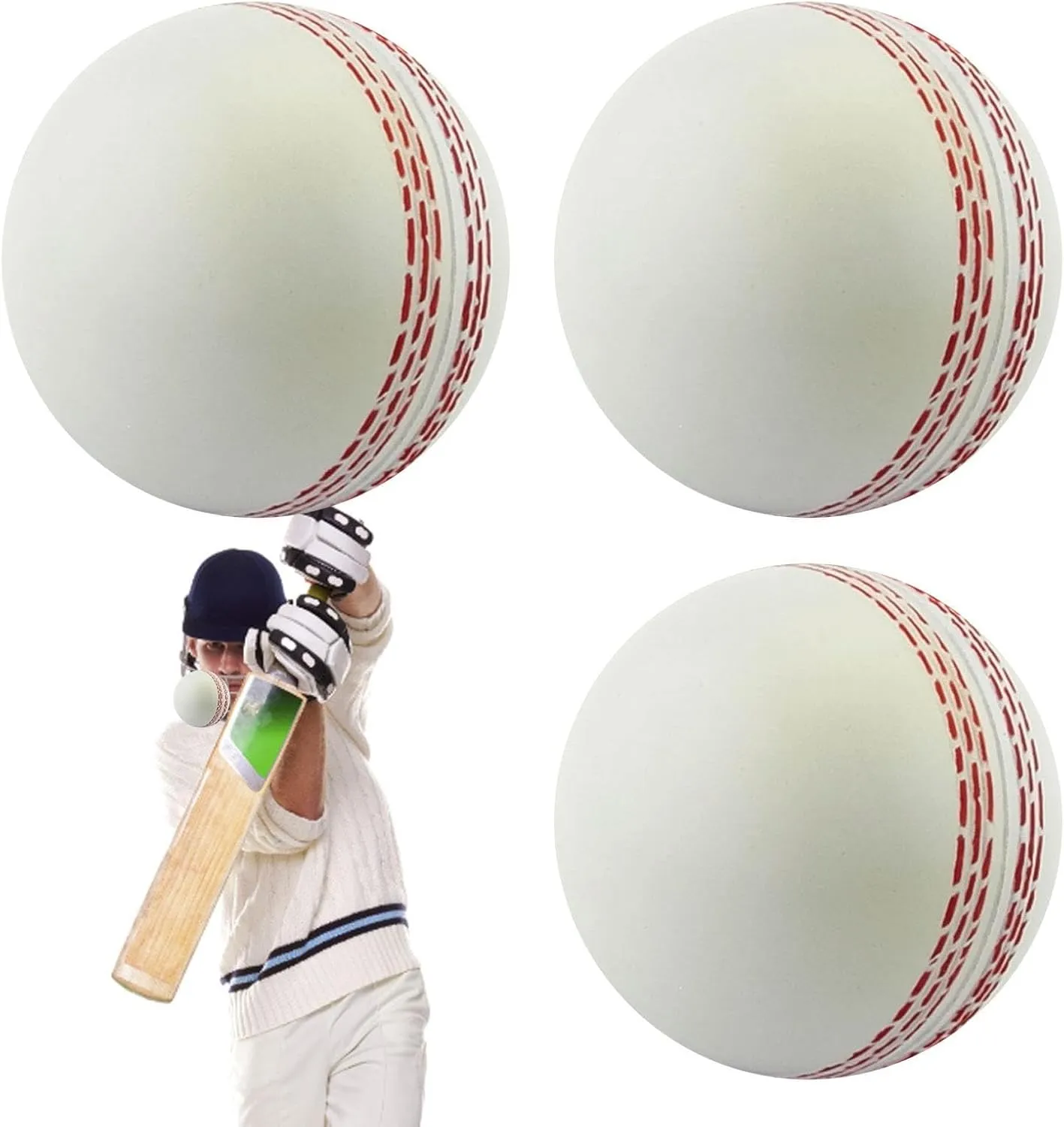 Cricket Tennis Balls - Practice Training Cricket Balls, Indoor Outdoor Sports Cricket Training Balls, Hand Stitched Club Cricket Ball for Garden Games, Beginners