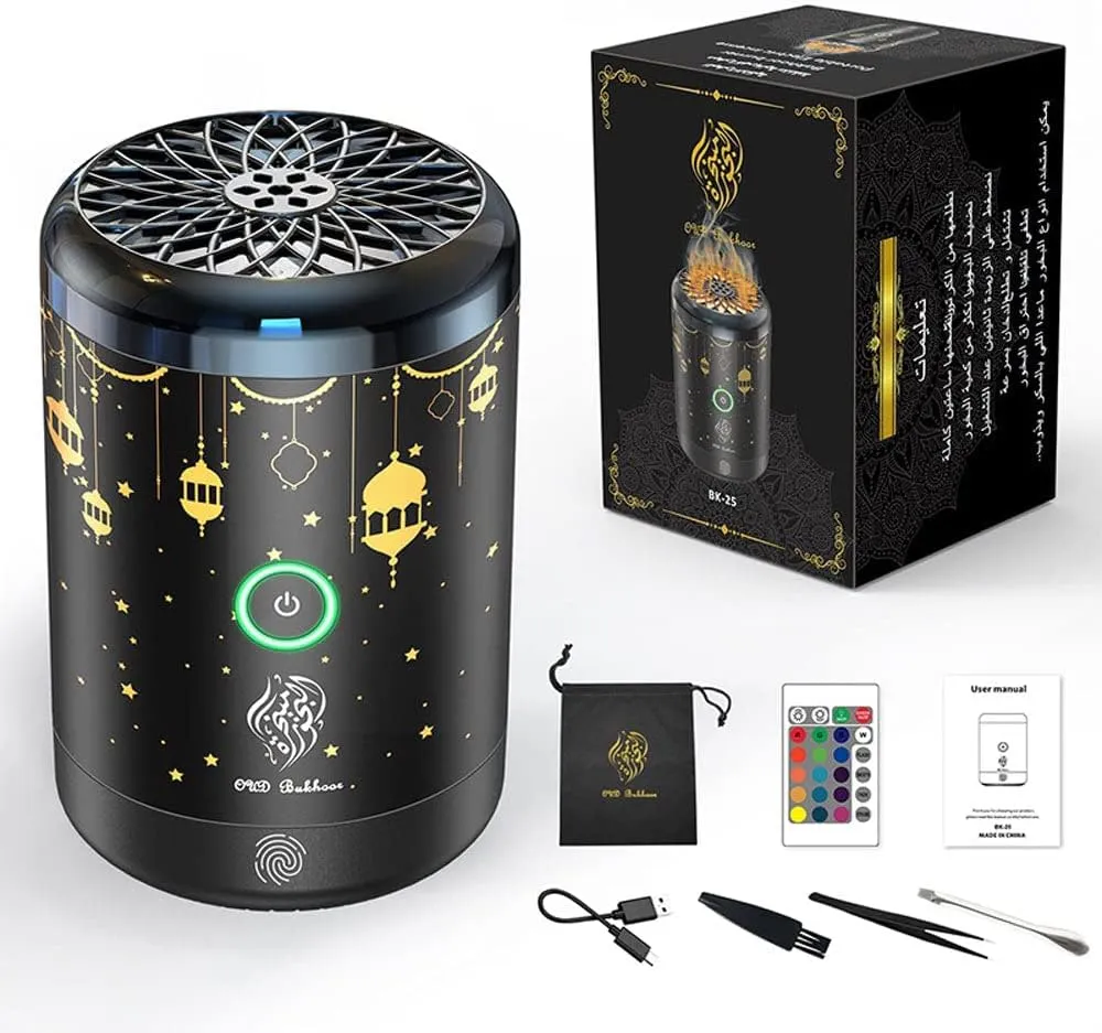 CRONY BK-25 Bukhoor Burner Electric Incense Burner with 16 Light Colors Dukhoon