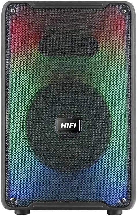 CRONY Rx-8136 Speaker 8 Inch Flame Fire Running Colorful Light Portable Party Speaker For Out Door Use With Wired Microphone