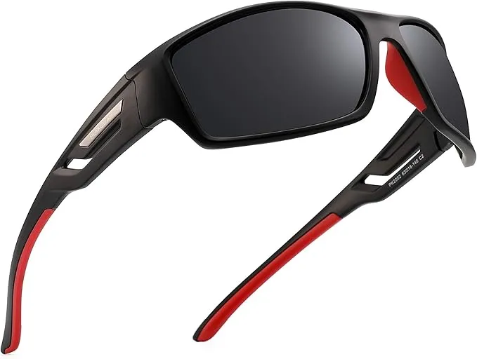PUKCLAR Polarized Sports Sunglasses for Men Women Driving Sunglasses Cycling Running Fishing Goggles Unbreakable Frame