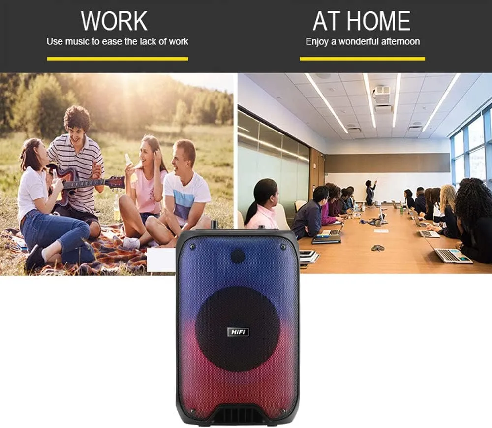 CRONY Rx-6168 Speaker Portable Blututh Speaker Dancing Speaker With Flame Light 10W Party Outdoor Speaker