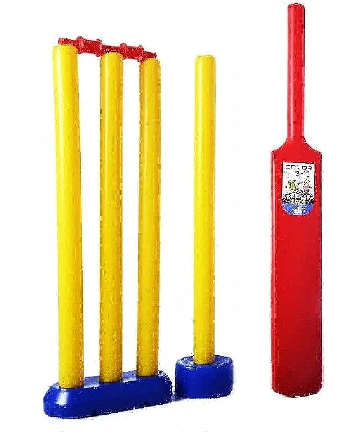 Plastic Cricket Bat Ball Kit for Kids - Lightweight and Durable Plastic Bat Ball and Stumps - Equip Plastic Cricket Set for Kids - Ideal for Sport & Outdoor Toys