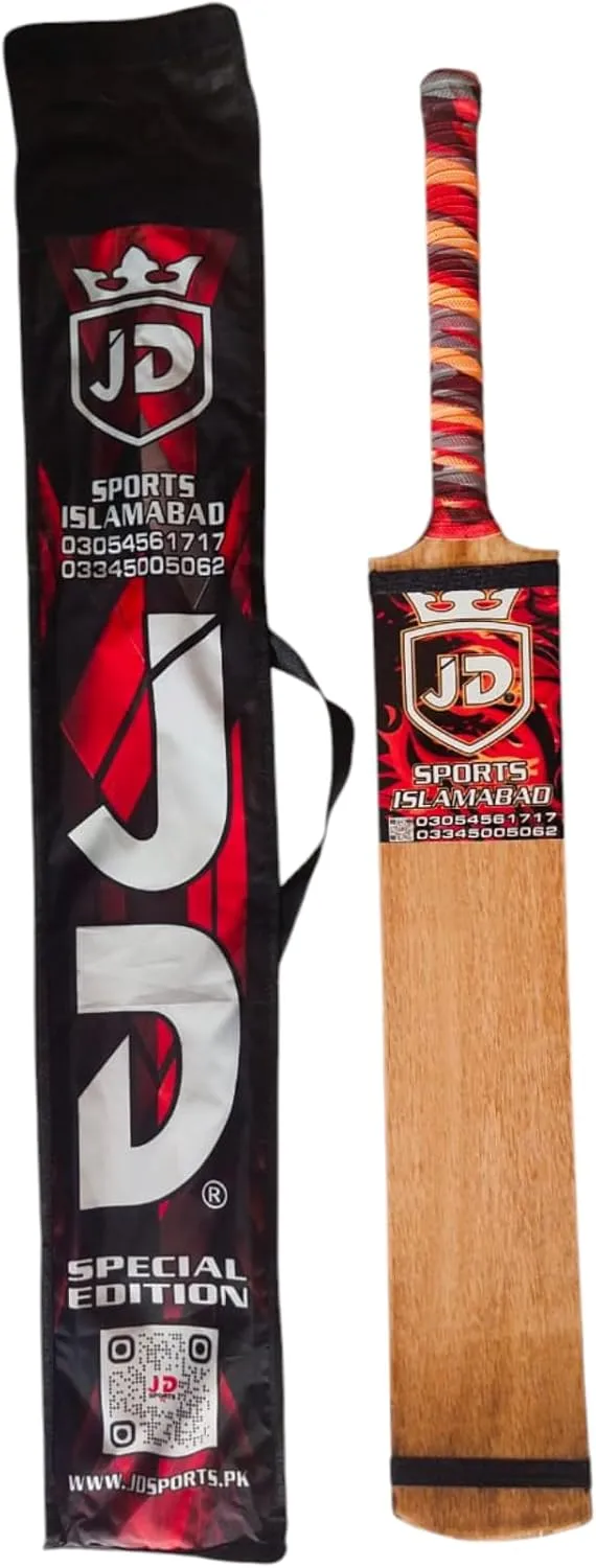 JD Taimoor Mirza Edition Cricket Bat for Tennis Ball and Tape Ball Cricket with Cover - for Professionals