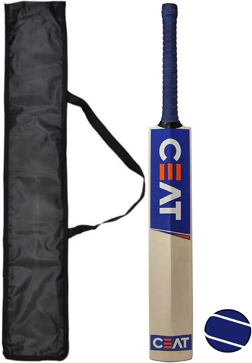 XTROKE Popular Willow Cricket Bat for Men's and Adult All Tennis Ball Full Size (Natural, Bat with Ball & Bat Cover Full Size), Wood, Multicolour