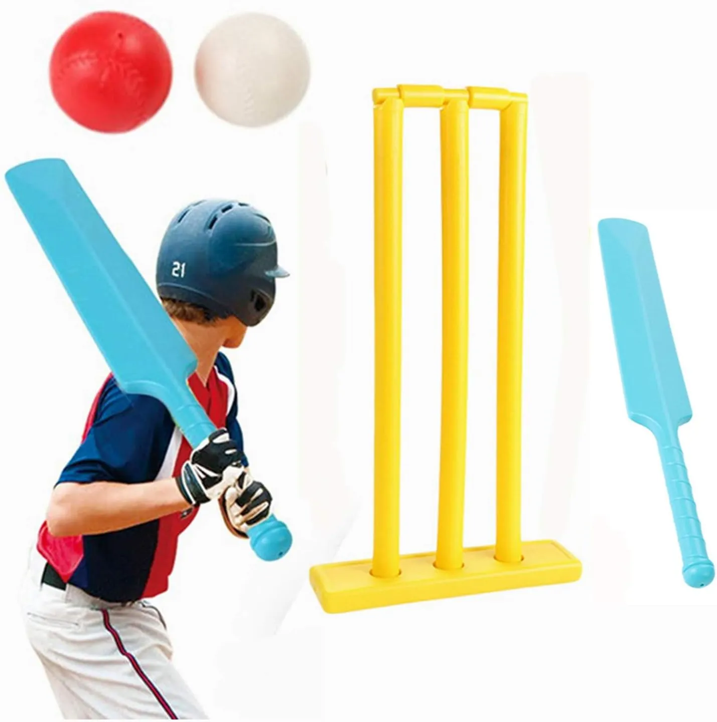 Cricket Set for Kids 4Pcs Foldable Portable Children Cricket Kit for Game Sports Gift for Baby