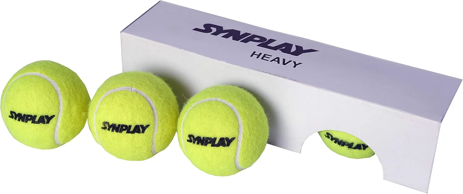 Synplay - SS00180 Rubber Heavy Weight Tennis Cricket Ball, Standard (Fluorescent)