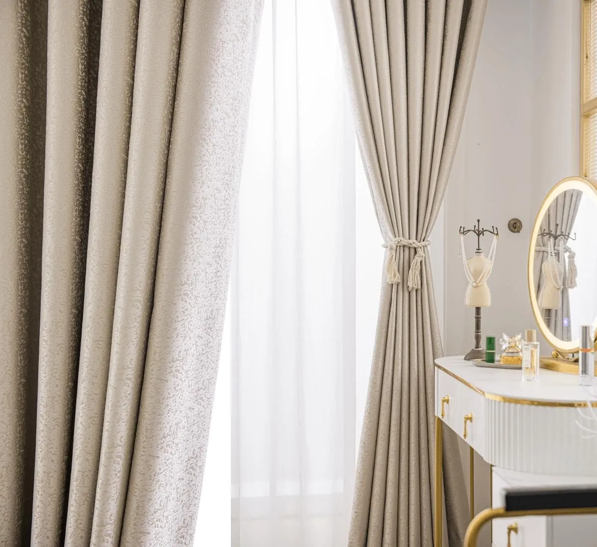 Bedroom Curtains Blackout the Light Curtain for Window 2 Pieces Package (Ivory, W 135 x H 250cm)