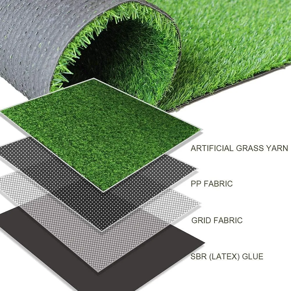 ECVV Artificial Grass Carpet Fake Grass Turf 30mm Garden Lawn Landscape Balcony Synthetic Turf Mat - Thick Fake Grass Pet Pad (200cm x 400cm, Green)