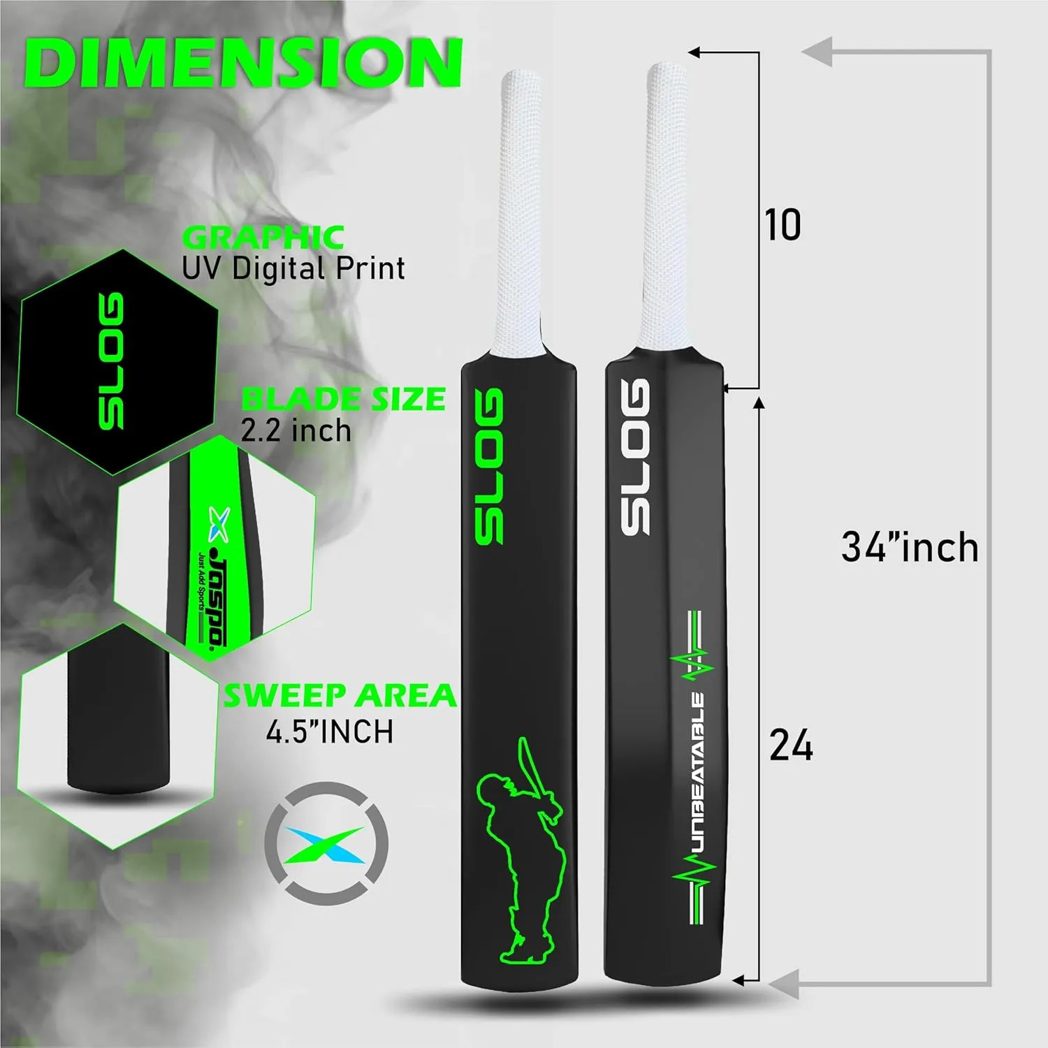 Jaspo SLOG Plastic Tennis Cricket Bat Full Size Bat (34” X 4.5” inch) for All Age Group (SLOG Cricket BAT)