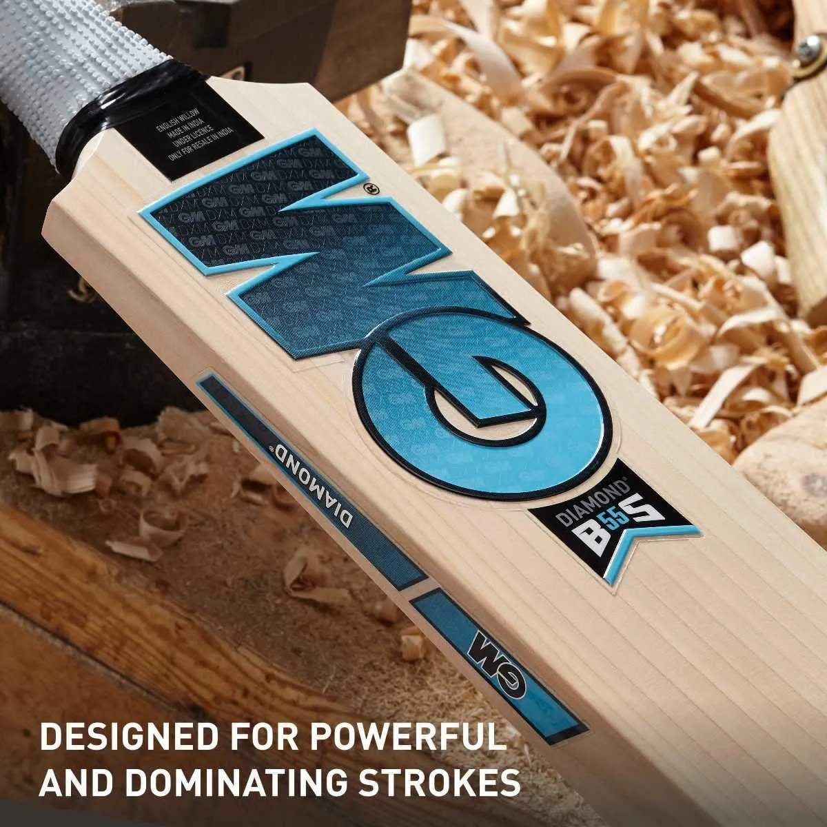 GM Diamond 444 English Willow Cricket Bat For Men | Short Handle| Ready to Play | Lightweight | Free Cover
