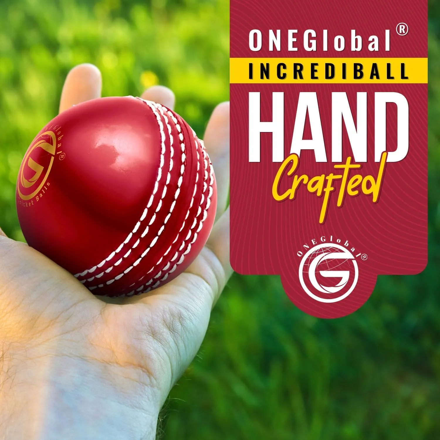 ONEGlobal Soft & Safe Indoor Outdoor Incrediball Cricket Ball | Rubber Cricket Ball With Soft Core & Stitched Seam | For Practice, Honing Skills & Family Fun | 7 Colours