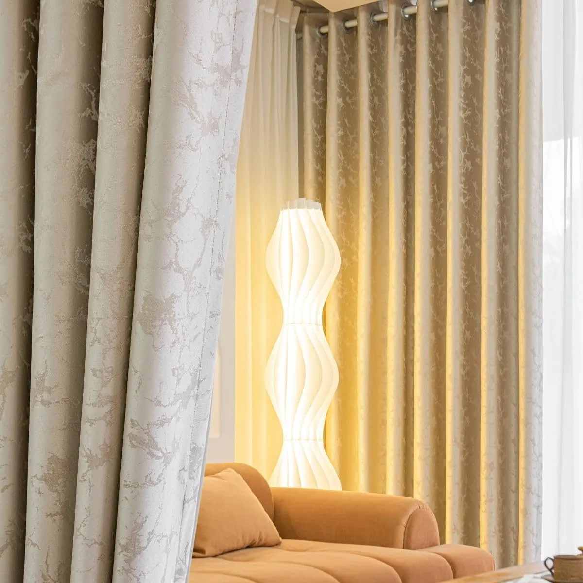 Curtains Blackout for Bedroom and Hotel Curtains 2 pieces, Beige L250xW135cm Hooks