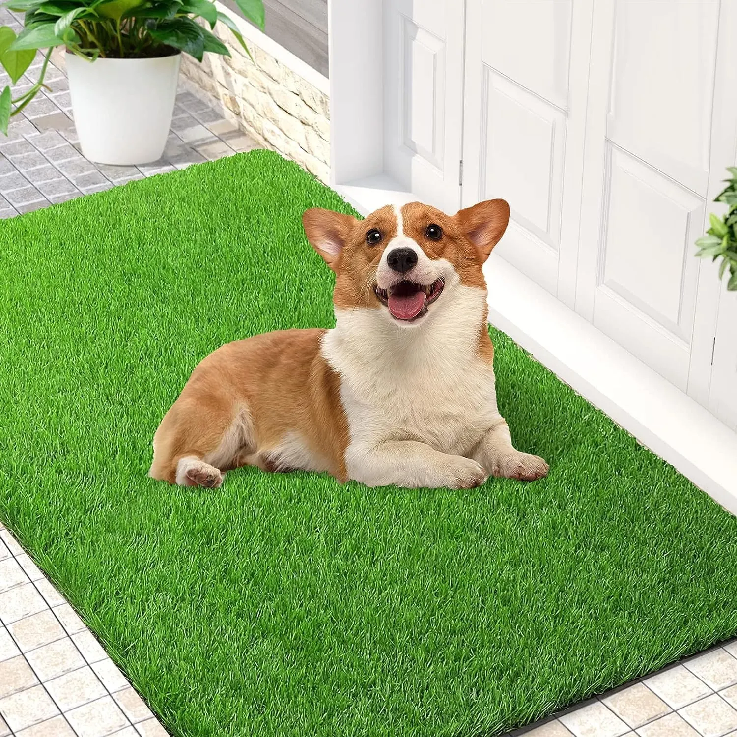 HOCC Artificial Grass - Mutifunction Dog Pee Grass Folding Fake Grass Non Slip Artificial Turf Grass for Dogs with Drainage Holes Easy to Clean Suitable for Indoor Outdoor (0.72mx1.02m)