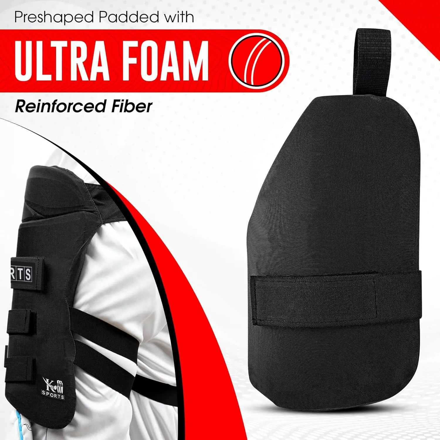 KM SPORTS Cricket Batting Thigh Guard Protector Mens Size | Inner Pad, Adult Blue Guards, Lower Body Safety, Protection Equipment for Players, Flexible Fit, Pads Adults, Boys and Men Pad Player Series