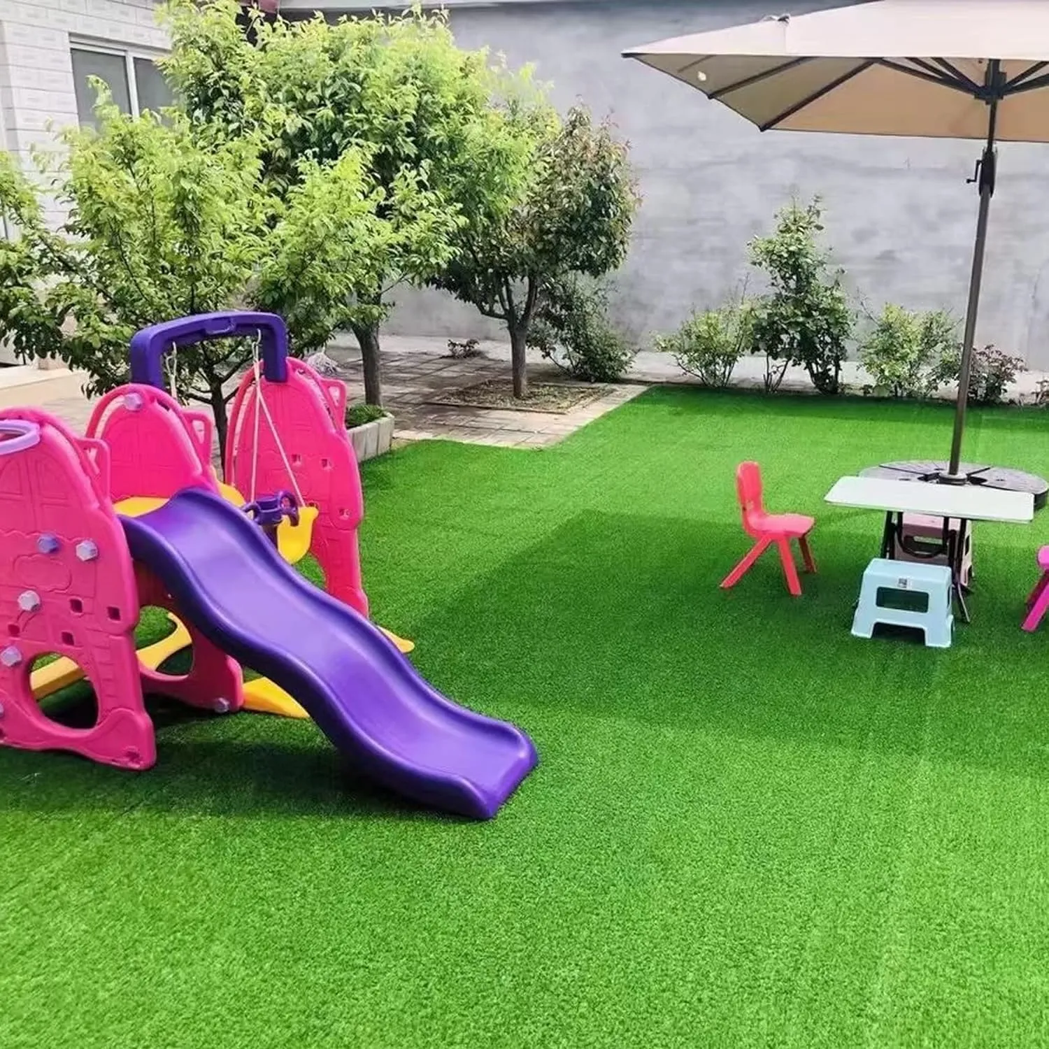 Makeup Toy 30mm Artificial Grass Turf Carpet – Realistic Green Synthetic Lawn for Home, Garden, Patio, Playground & Pool Area – Thick Fake Grass Mat for Pets & Outdoor Decoration (2 X 3 Meter)