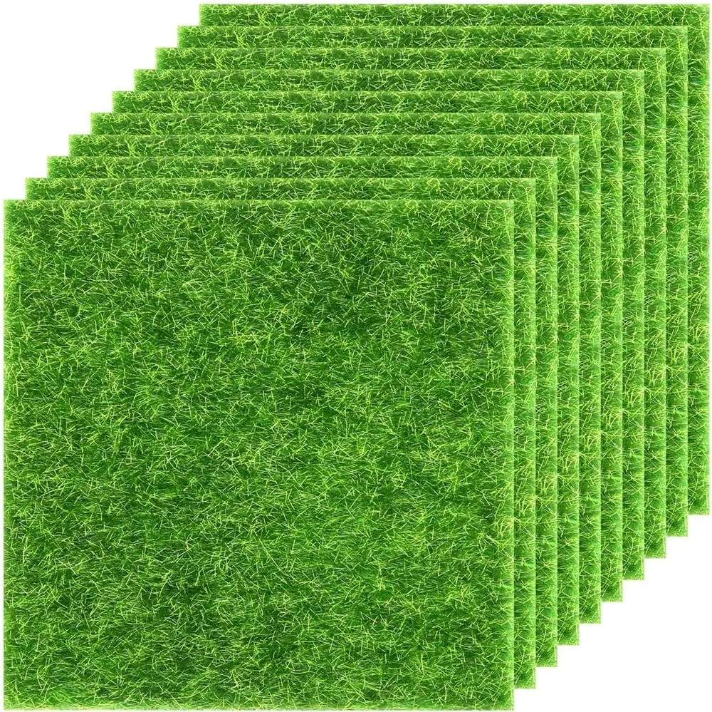6 Pack Fairy Garden Grass, Life-Like Garden Lawn, Miniature Artificial Craft Grass, Fairy Grass Lawn, Miniature Ornament Garden Fairy Accessories for Dollhouse Ornament DIY Decoration (6 x 6 Inch)