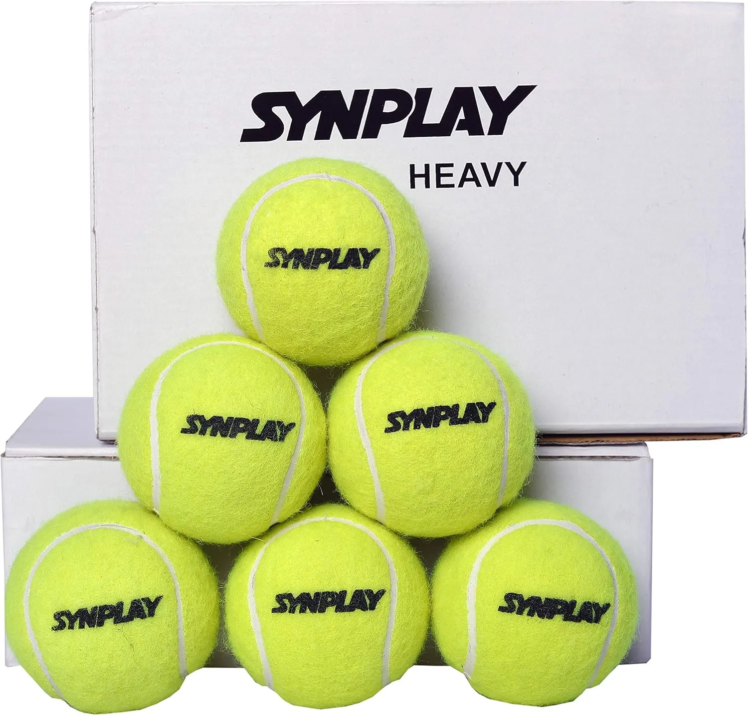 Synplay - SS00180 Rubber Heavy Weight Tennis Cricket Ball, Standard (Fluorescent)