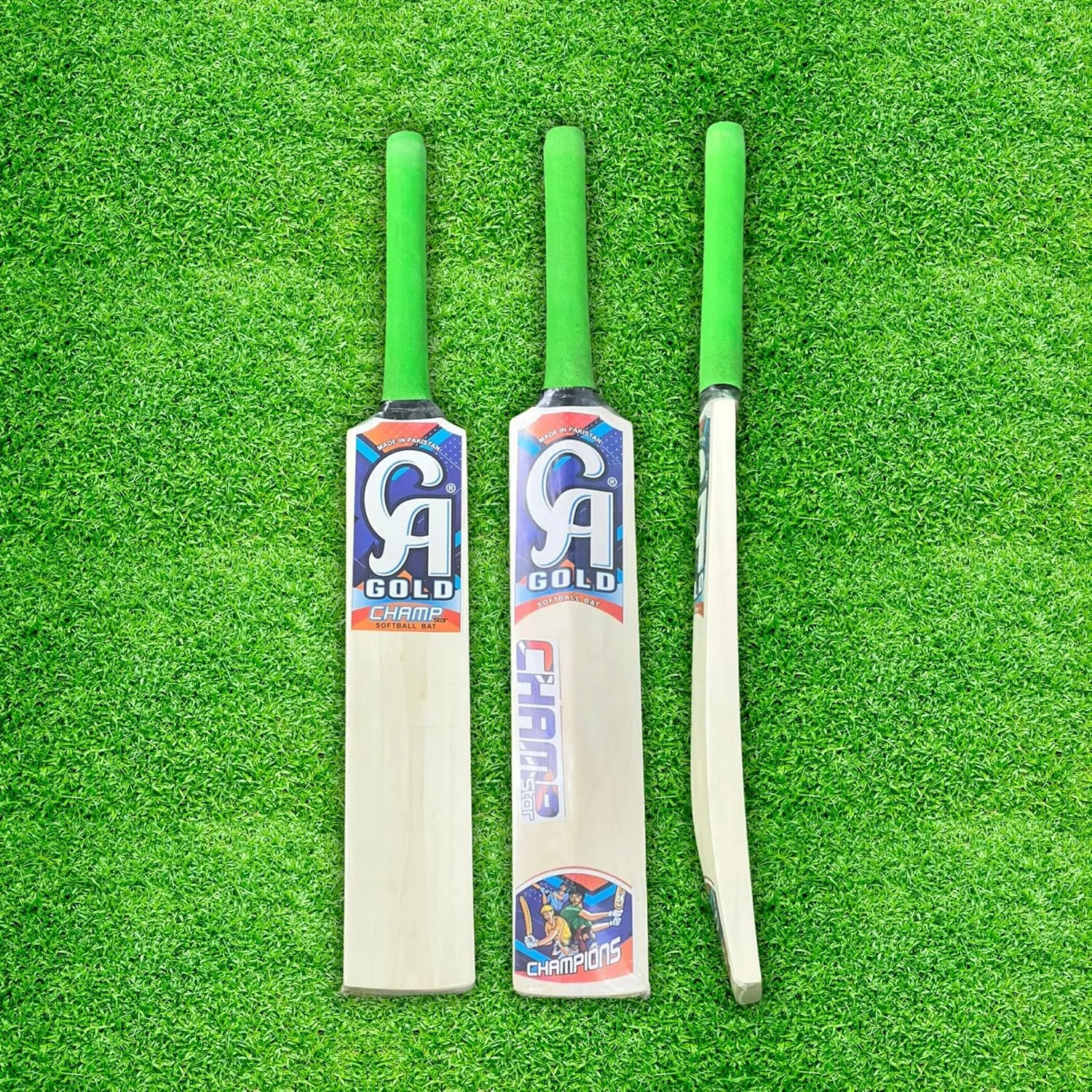 CA Gold Numberi Poplar Willow Soft Tennis Ball Cricket Bat Junior Size 1-6 (One to Six)