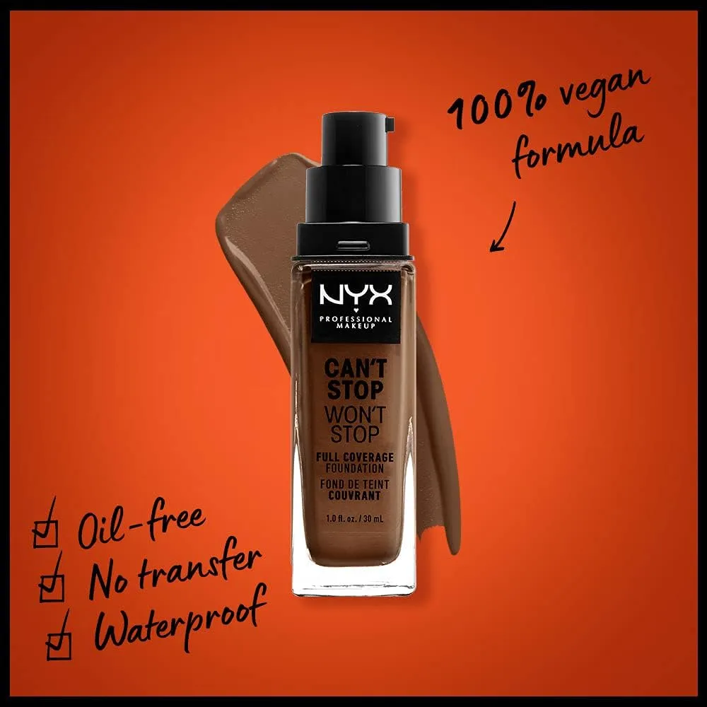 NYX PROFESSIONAL MAKEUP Can't Stop Won't Full Coverage Foundation, Deep Rich 20 - Image 2