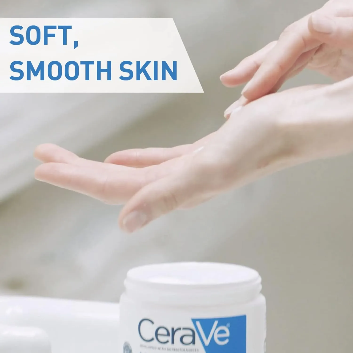 CeraVe Moisturizing Cream | 48H Body and Face Moisturizer for Dry to Very Dry Skin with Hyaluronic Acid and Ceramides | Fragrance Free | 16Oz, 454 g
