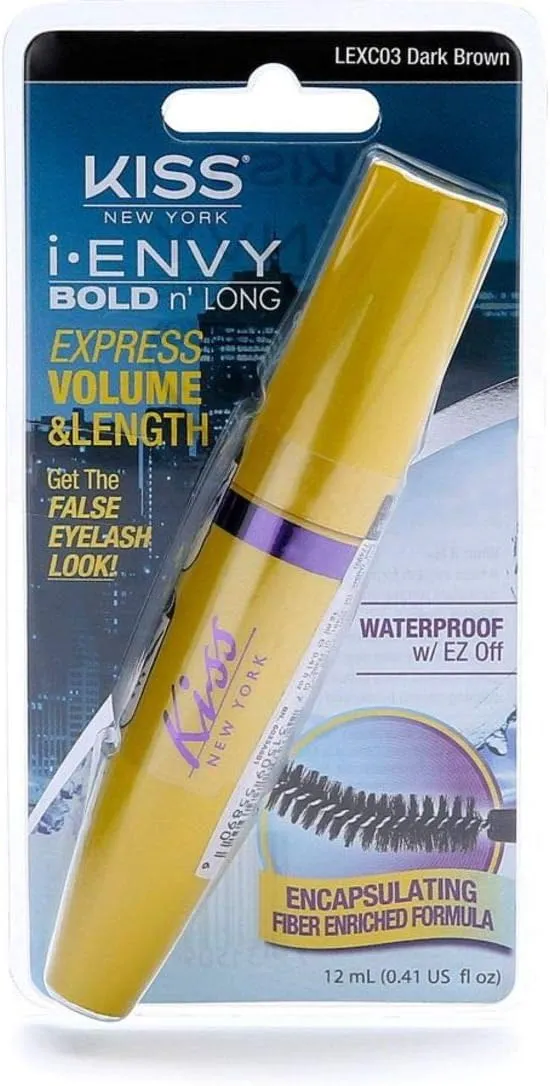 KISS I, Envy Bold N' Long Mascara LEXC03, Dark Brown, 12 ml