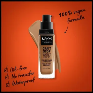 NYX PROFESSIONAL MAKEUP Can'T Stop Won'T Foundation, 24H Full Coverage Matte Finish - Cinnamon - Image 2