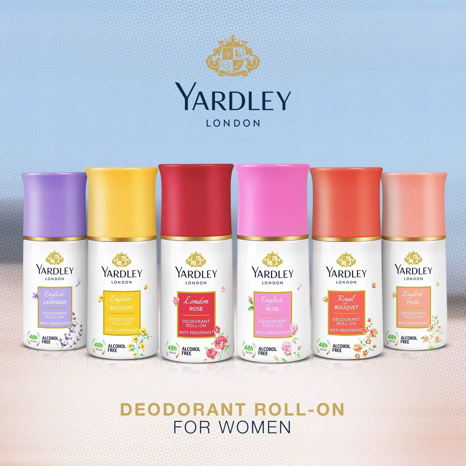 Yardley London English Rose Anti-Perspirant Deodorant Roll On - 50ml All Day Sweat Protection Floral Fresh Fragrance Reduce Wrinkles & Lighten Skin Tone - Image 4