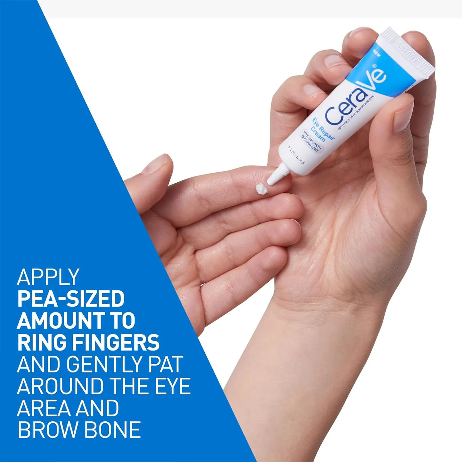 CeraVe Eye Repair Cream | Under Eye Cream for Dark Circles and Puffiness Delicate Skin Under Eye Area with Hyaluronic acid and Ceramides | Non-comedogenic, Fragrance Free | 0.5Oz, 14 ML