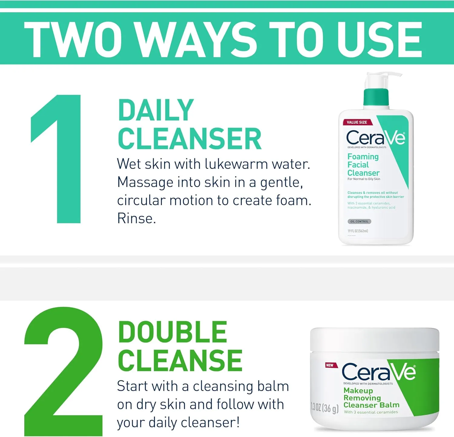 CeraVe Foaming Facial Cleanser, Normal to Oily Skin 12 fl. oz