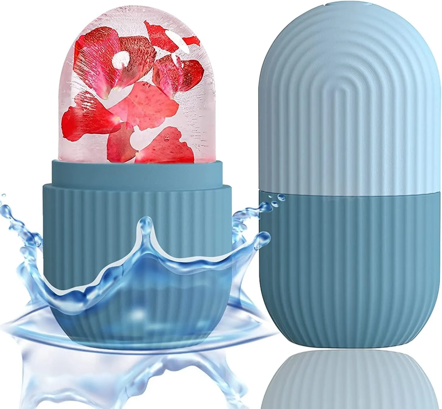 Nnewvante Ice Roller for Face - Beauty Facial Massage, Glow Cube for Skin Care, Eye Wrinkles, Acne Puffiness Relief (Blue) - Image 1