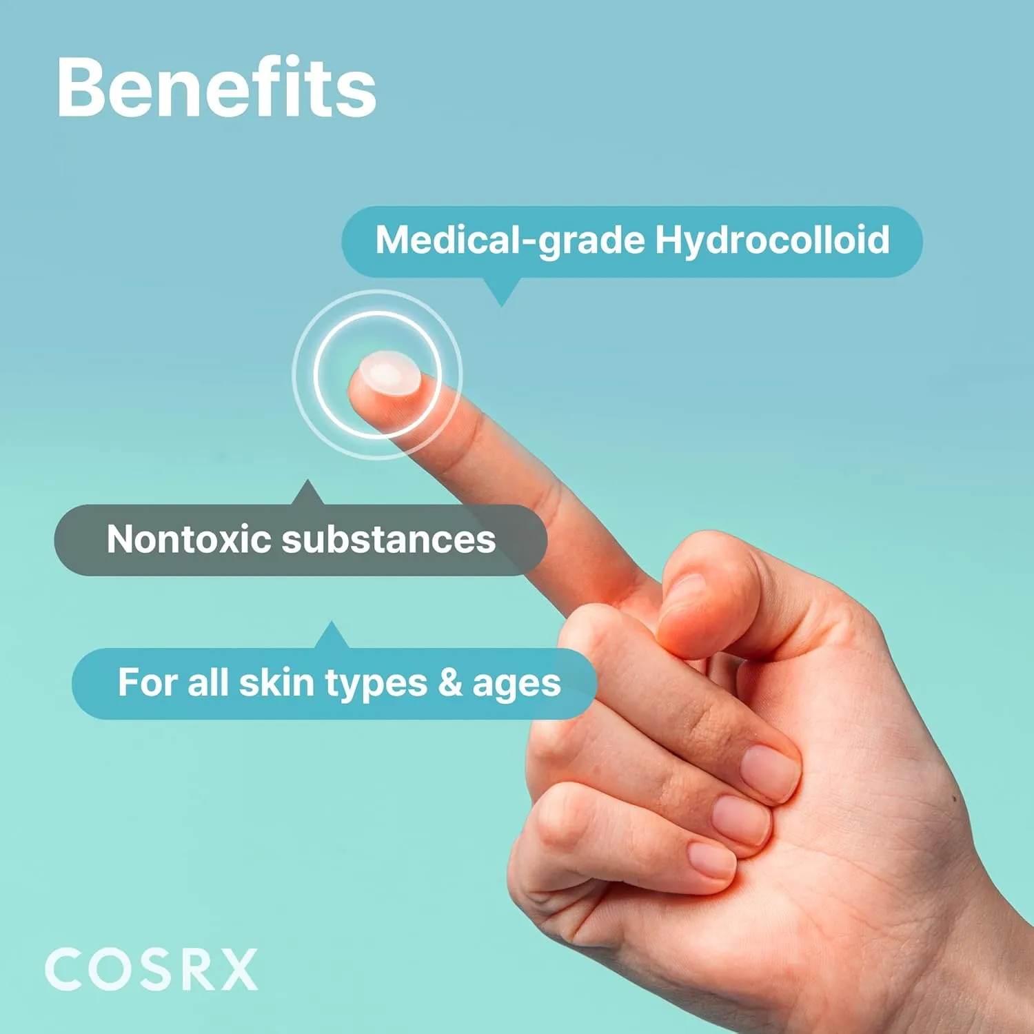 COSRX Acne Pimple Patch (96) Absorbing Hydrocolloid Original 3 Size Patches for Blemishes and Zits Cover, Spot Stickers for Face and Body, Not Tested on Animals - Image 2