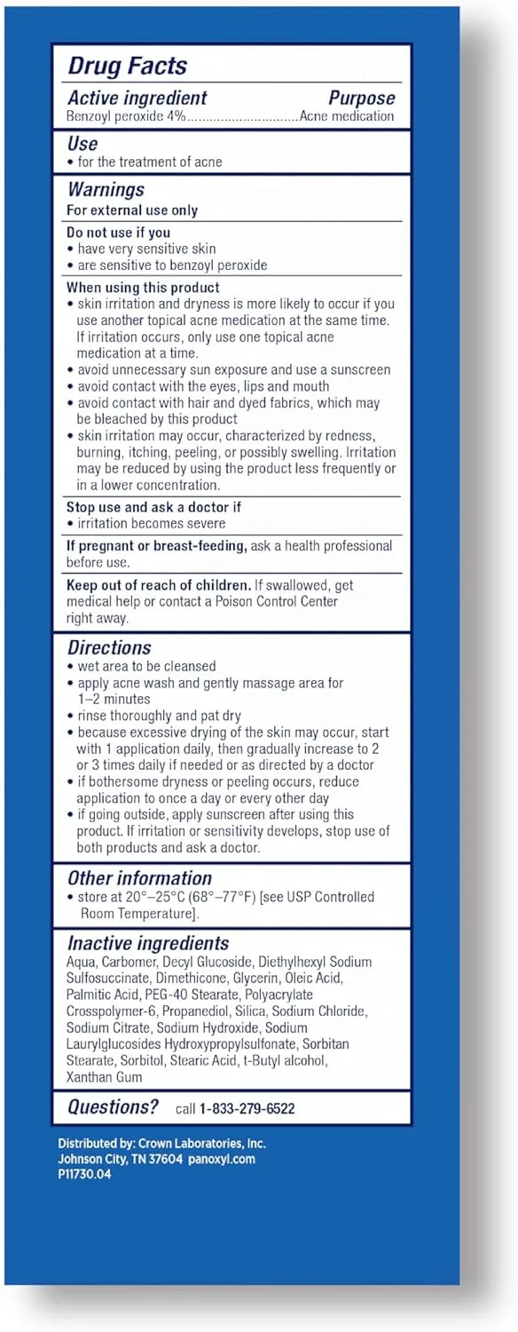 PanOxyl Antimicrobial Acne Creamy Wash, 4% Benzoyl Peroxide, 6 Ounce - Image 2