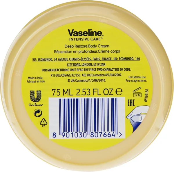 Vaseline 75ml Moisturising Crm Restore WHITE - Image 2