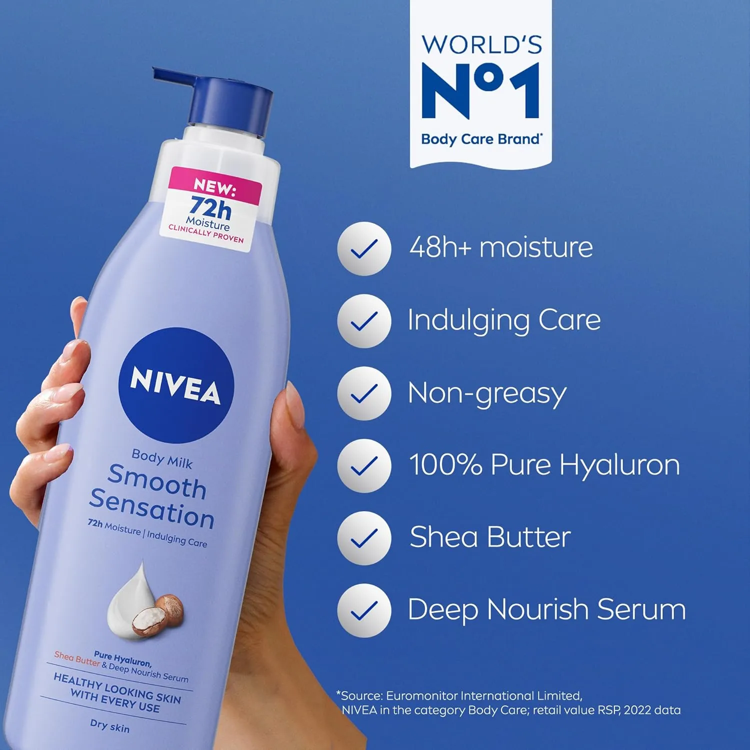 NIVEA Body Lotion for Dry Skin, Shea Smooth, with Deep Moisture Serum, 48H of Indulging Moisture Care, 400ml - Image 3