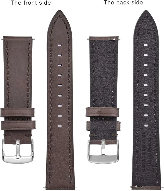 bisonstrap leather watch bands, quick release replacement band for men and women 18mm 19mm 20mm 21mm 22mm