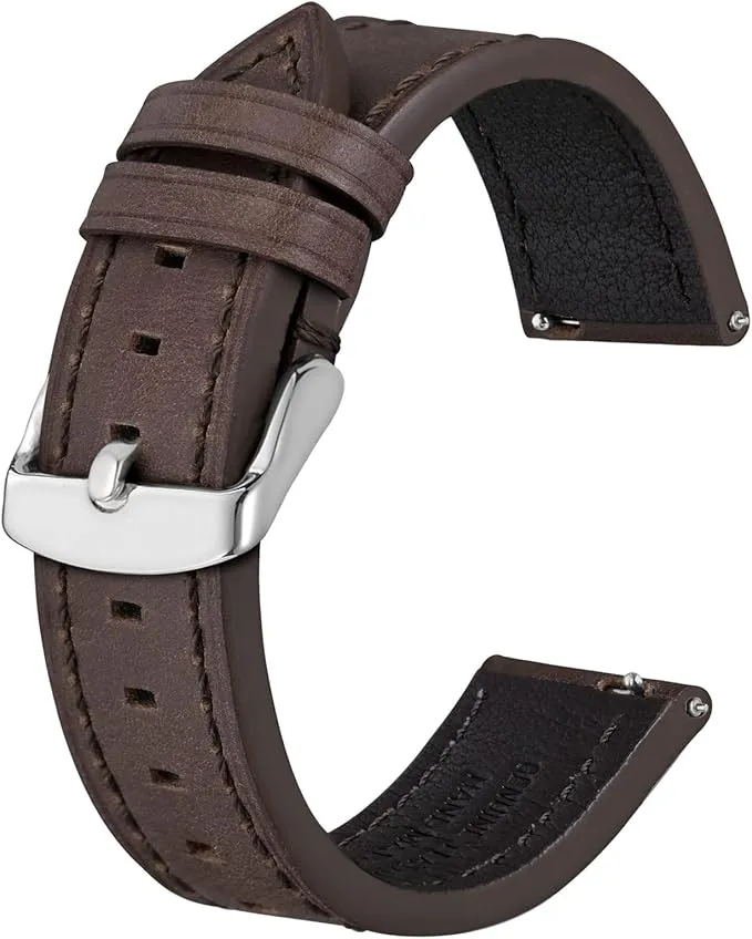 bisonstrap leather watch bands, quick release replacement band for men and women 18mm 19mm 20mm 21mm 22mm