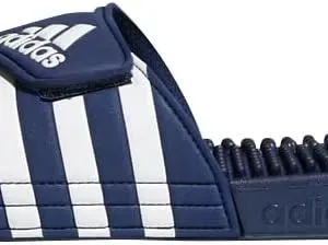 Adidas Adissage slide sandals for men and women – adjustable strap with massaging footbed for relaxing post-workout wear, shower, or casual use.