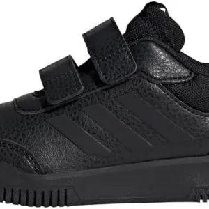 Adidas Tensaur 2.0 unisex kids sneakers in black, size EU 29, with easy hook & loop closure – ideal for active boys and girls.