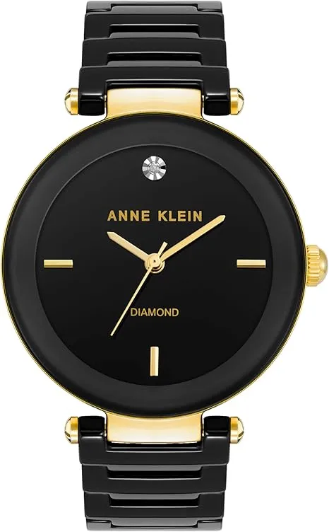 anne klein ladies’ watch with ceramic strap – ak/1018bkbk – stylish & original