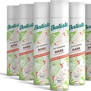Batiste Bare Scent Dry Shampoo – Pack of 6 sprays for oil control and hair refreshment. Adds volume, leaving hair soft, fresh, and revitalized.