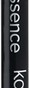 Essence smooth glide kajal pencil in classic black (01) with silver packaging, featuring creamy formula for easy eye definition and long-lasting wear.