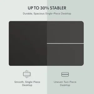 flexispot 55 x 28 inches electric stand up metal desk workstation, whole piece desk board home office computer standing table height adjustable desk black frame and 55 black top