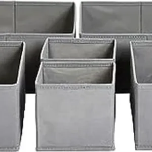 6-pack gray foldable fabric drawer organizers for closet and dresser storage