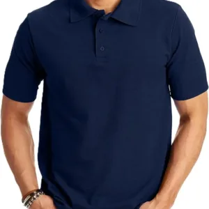 Hanes X-Temp men’s polo shirt – moisture-wicking, breathable short sleeve design offering dry, cool comfort for active or casual wear.