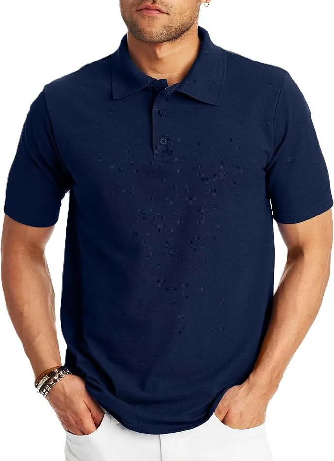 Hanes X-Temp men’s polo shirt – moisture-wicking, breathable short sleeve design offering dry, cool comfort for active or casual wear.