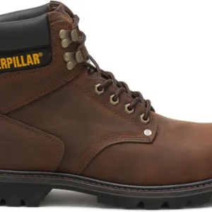 Men’s Caterpillar 2nd Shift Work Boots with steel toe – durable, slip-resistant safety shoes for construction, factory, and warehouse jobs in UAE.
