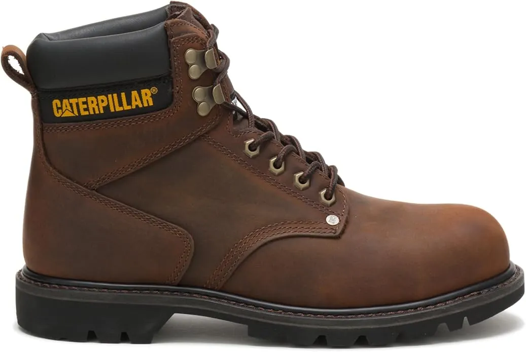 Men’s Caterpillar 2nd Shift Work Boots with steel toe – durable, slip-resistant safety shoes for construction, factory, and warehouse jobs in UAE.