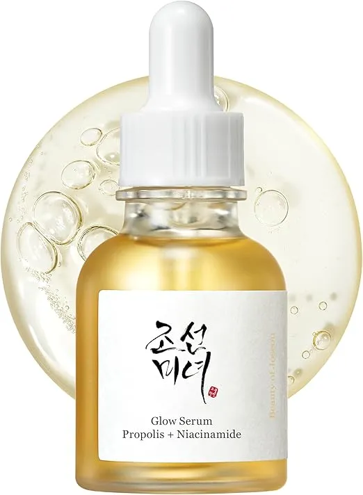 Beauty of Joseon Korean glow serum 30ml bottle with propolis and niacinamide formula, featuring traditional Korean skincare packaging design.