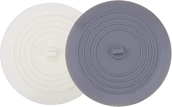2-pack large 6-inch silicone drain stoppers with suction for bathtub, kitchen, and laundry sink